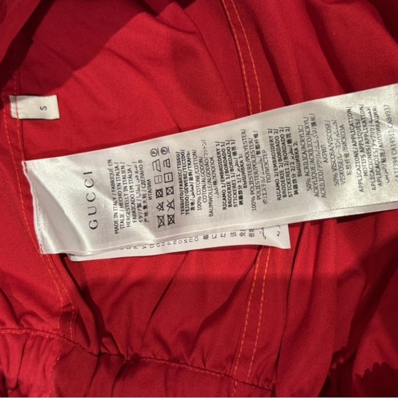 GUCCI - NWOT red twill jumpsuit / romper - size Small - Picture 7 of 7